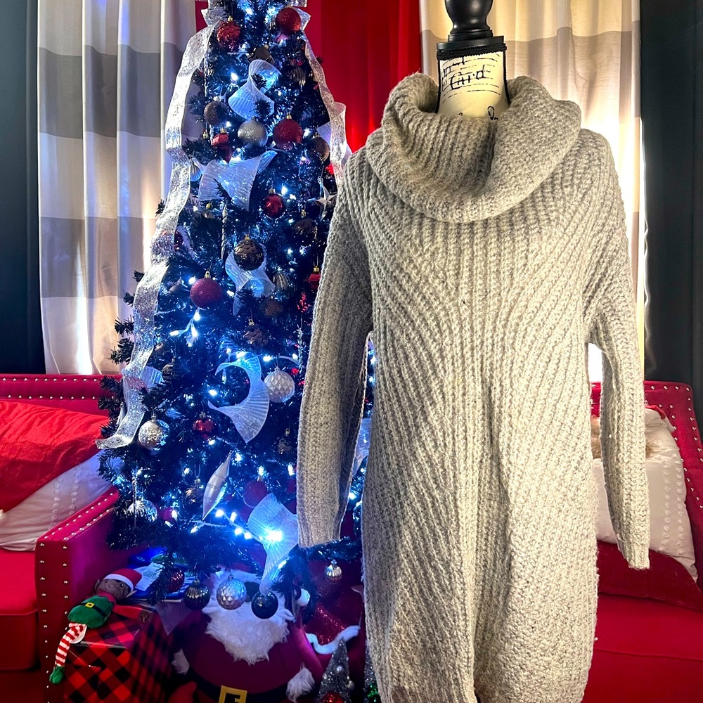 Grey Cowneck long sweater